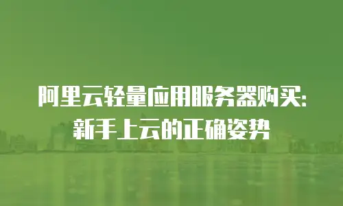 阿里云轻量应用服务器购买：新手上云的正确姿势