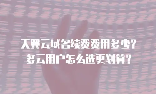 天翼云域名续费费用多少？多云用户怎么选更划算？