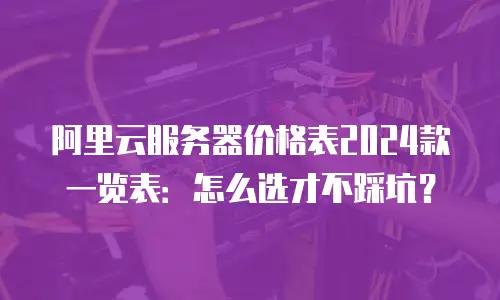 阿里云服务器价格表2024款一览表：怎么选才不踩坑？