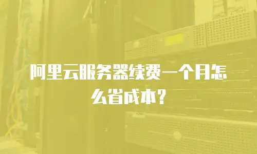 阿里云服务器续费一个月怎么省成本？