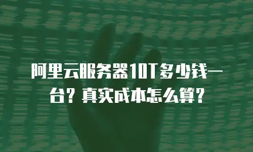 阿里云服务器10T多少钱一台？真实成本怎么算？
