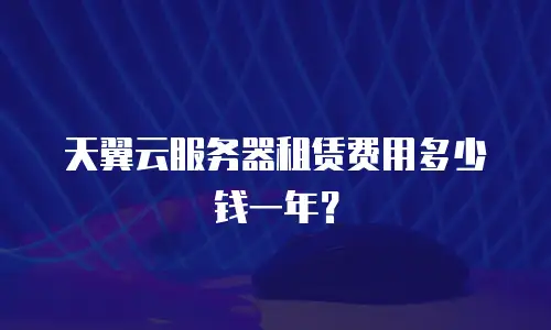 天翼云服务器租赁费用多少钱一年？