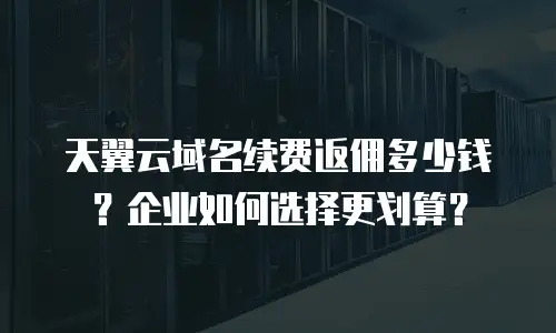 天翼云域名续费返佣多少钱？企业如何选择更划算？