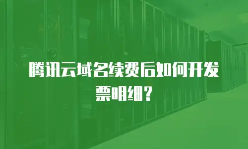 腾讯云域名续费后如何开发票明细？