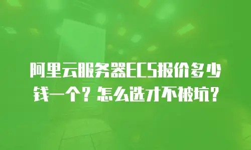 阿里云服务器ECS报价多少钱一个？怎么选才不被坑？