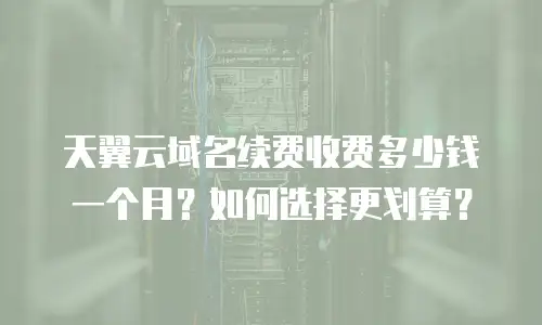 天翼云域名续费收费多少钱一个月？如何选择更划算？