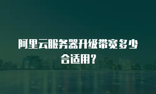 阿里云服务器升级带宽多少合适用？