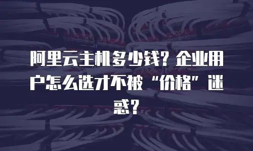 阿里云主机多少钱？企业用户怎么选才不被&ldquo;价格&rdquo;迷惑？