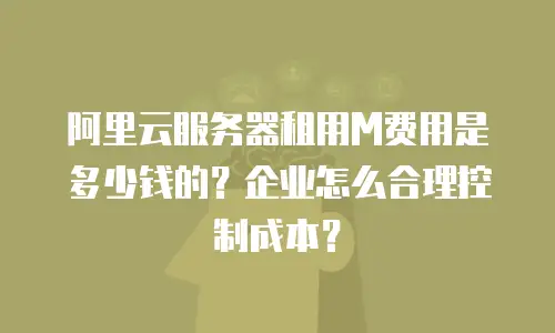 阿里云服务器租用M费用是多少钱的？企业怎么合理控制成本？