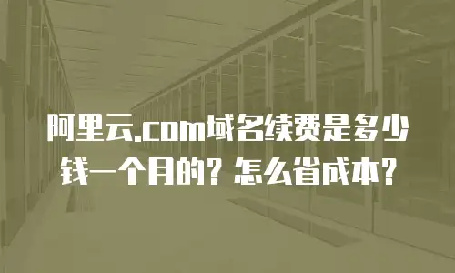 阿里云.com域名续费是多少钱一个月的？怎么省成本？