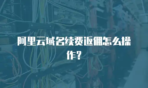 阿里云域名续费返佣怎么操作？