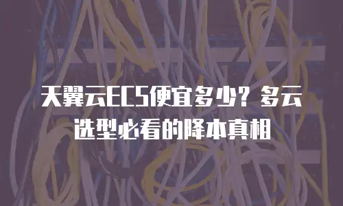 天翼云ECS便宜多少？多云选型必看的降本真相