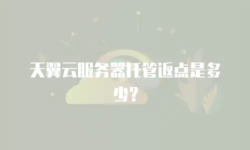 天翼云服务器托管返点是多少？
