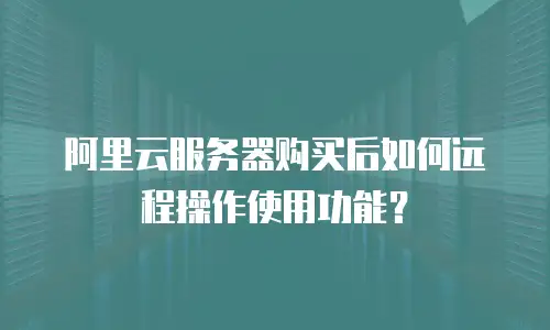 阿里云服务器购买后如何远程操作使用功能？