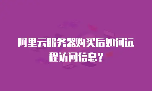 阿里云服务器购买后如何远程访问信息？