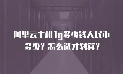 阿里云主机1g多少钱人民币多少？怎么选才划算？