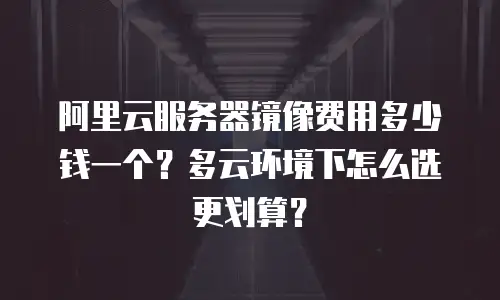 阿里云服务器镜像费用多少钱一个？多云环境下怎么选更划算？