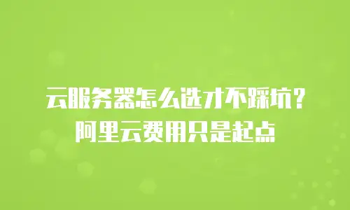 云服务器怎么选才不踩坑？阿里云费用只是起点