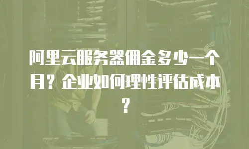 阿里云服务器佣金多少一个月？企业如何理性评估成本？