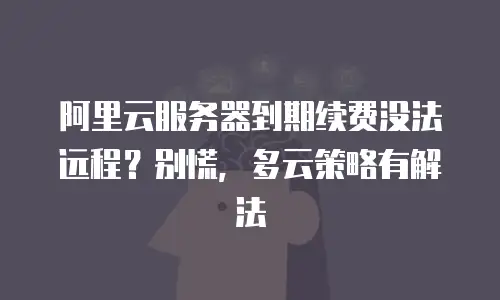 阿里云服务器到期续费没法远程？别慌，多云策略有解法