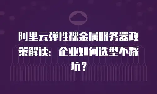 阿里云弹性裸金属服务器政策解读：企业如何选型不踩坑？