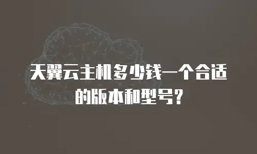 天翼云主机多少钱一个合适的版本和型号？