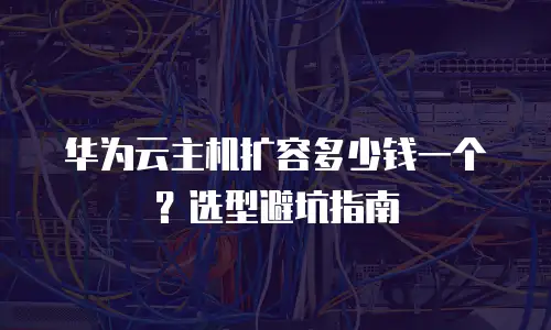 华为云主机扩容多少钱一个？选型避坑指南