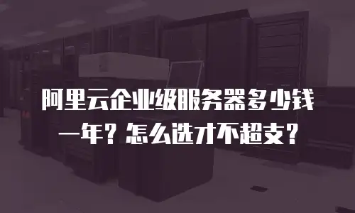 阿里云企业级服务器多少钱一年？怎么选才不超支？