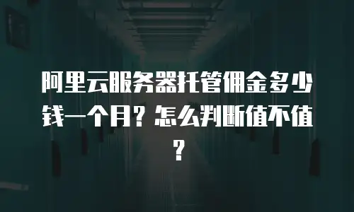 阿里云服务器托管佣金多少钱一个月？怎么判断值不值？