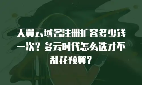 天翼云域名注册扩容多少钱一次？多云时代怎么选才不乱花预算？