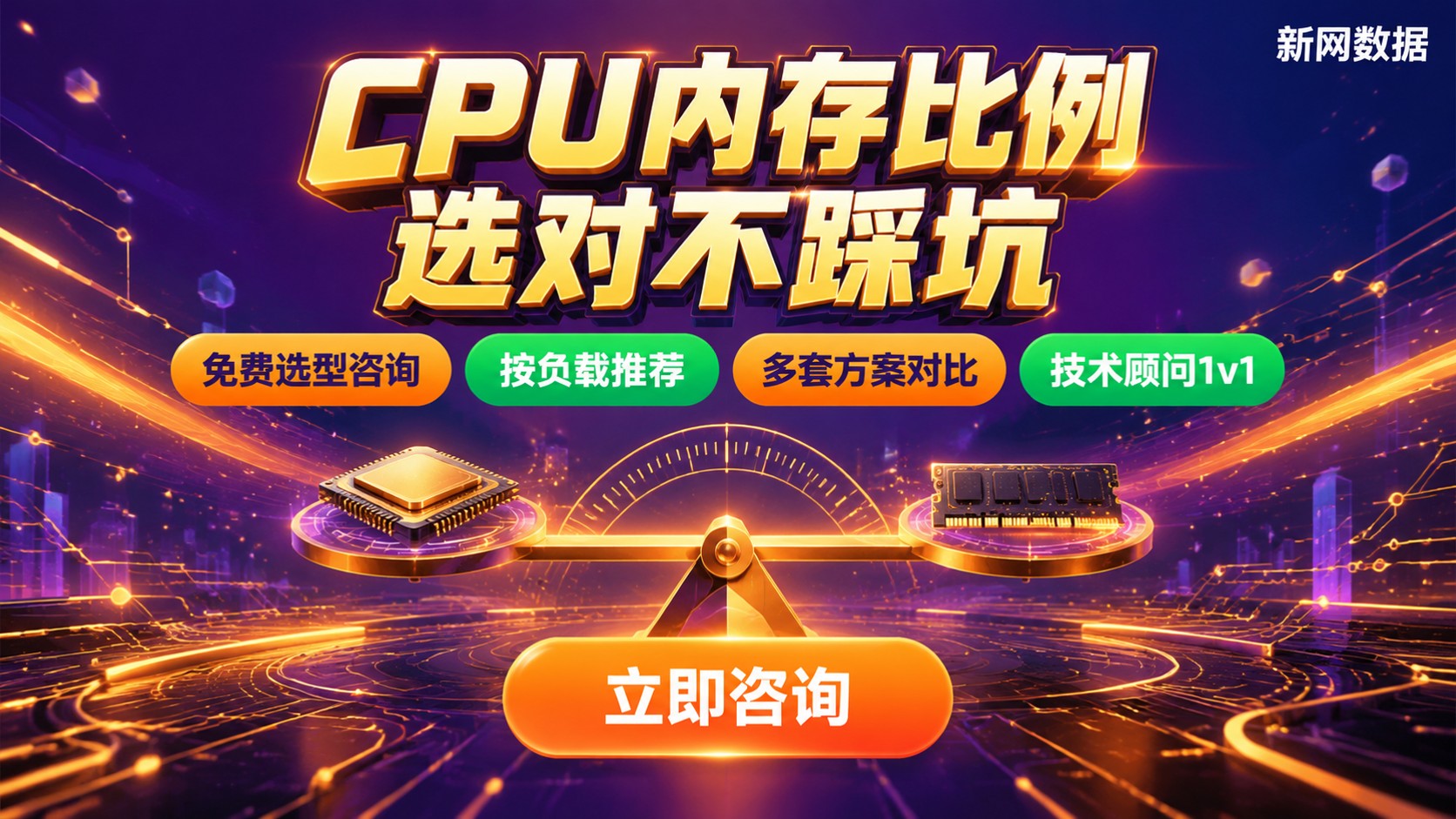 云服务器CPU内存比例选择标准:场景配置与避坑指南